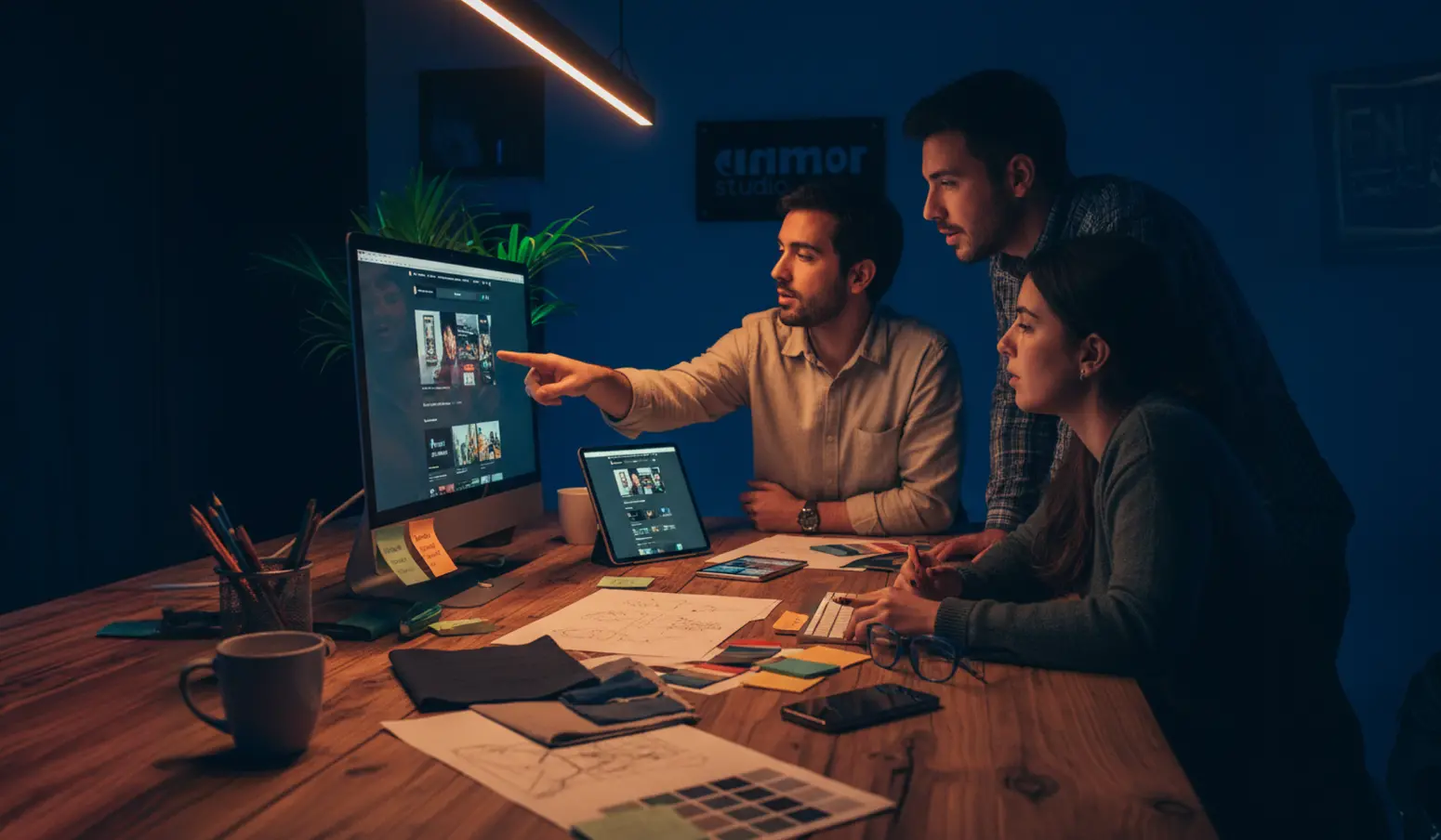 el equipo trabajando
